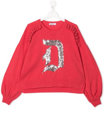 Dondup Kids Teen Sequin-patch Sweater - Pink