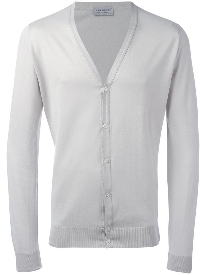 John Smedley - Classic Knitted Cardigan - Men - Cotton - L, Nude/neutrals, Cotton