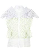 Delpozo - Short Sleeved Textured Blouse - Women - Silk/cotton/polyamide/polyester - 34, White, Silk/cotton/polyamide/polyester