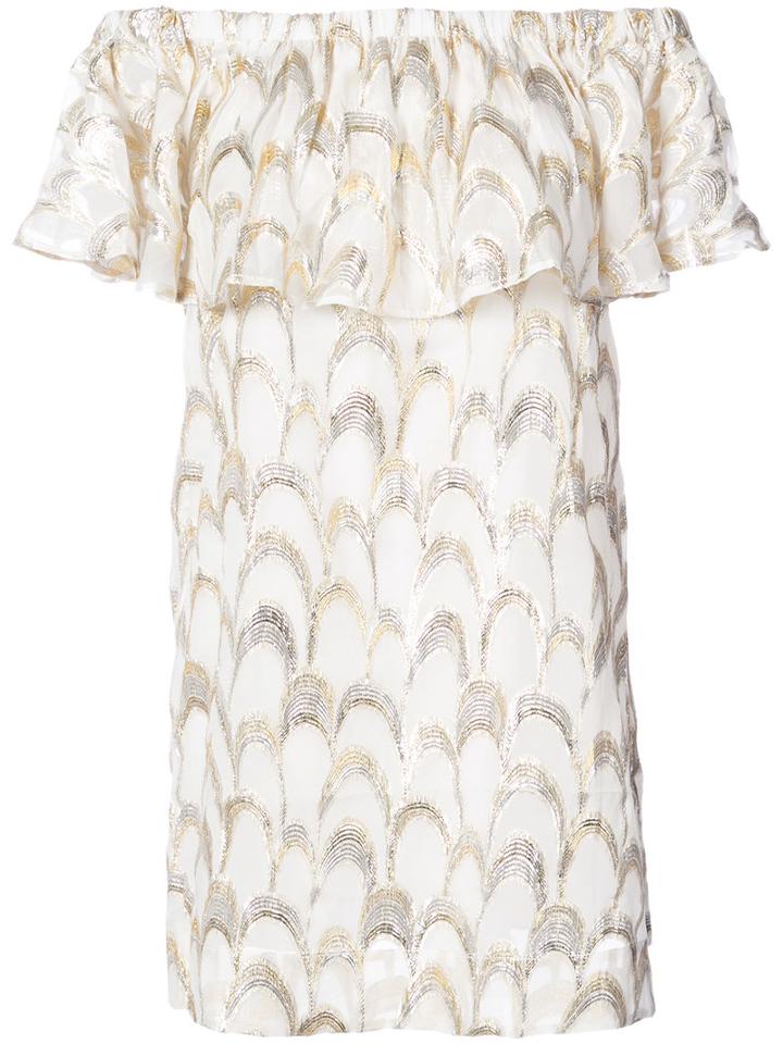 Anine Bing - Off-shoulder Dress - Women - Silk/viscose - Xs, White, Silk/viscose