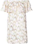Anine Bing - Off-shoulder Dress - Women - Silk/viscose - Xs, White, Silk/viscose