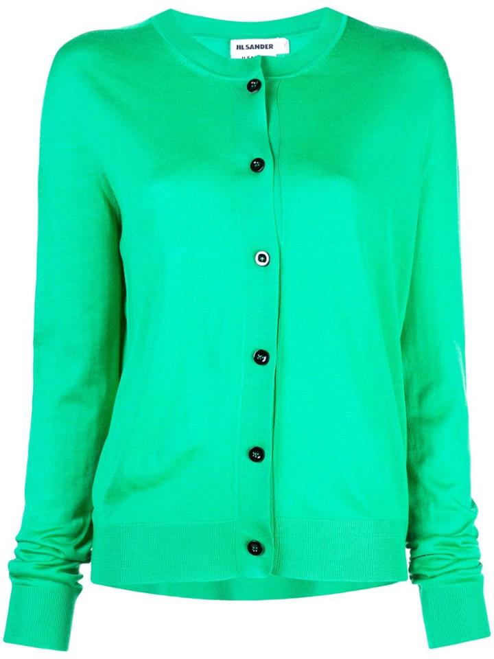 Jil Sander Crew Neck Cardigan - Green