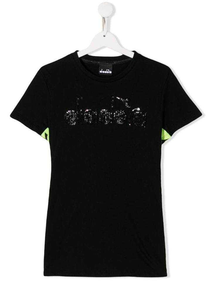 Diadora Junior Teen Sequin Embellished T-shirt - Black
