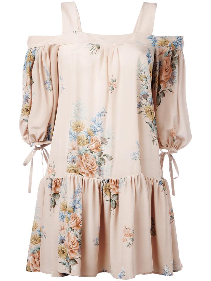 Alexander Mcqueen - Floral Print Dress - Women - Silk - 40, Pink/purple, Silk