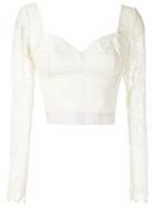 Andrea Bogosian Lace Panelled Leather Blouse - White