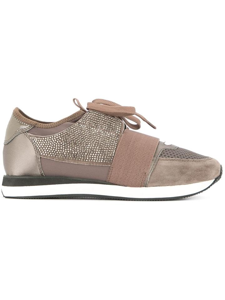Lola Cruz Lace-up Trainers - Brown