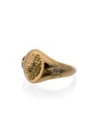 Foundrae Yellow Gold Diamond Embellished Strength Signet Ring -