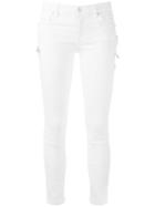 Versus Safety Pin Detail Trousers, Women's, Size: 26, White, Cotton/spandex/elastane
