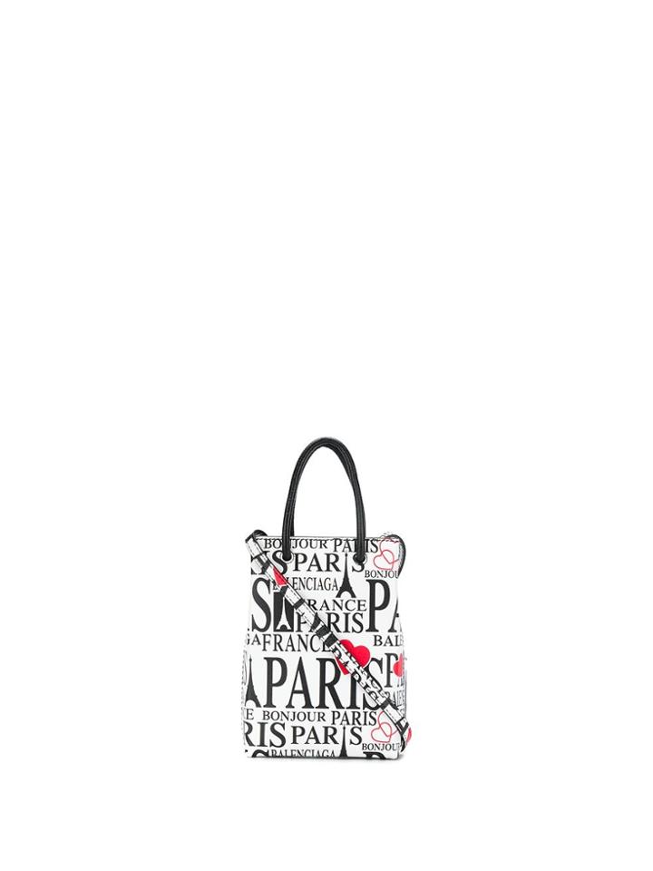 Balenciaga Logo Print Tote - White