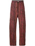 Martine Rose Striped Straight Trousers - Black