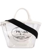 Prada Logo Print Tote Bag - Neutrals