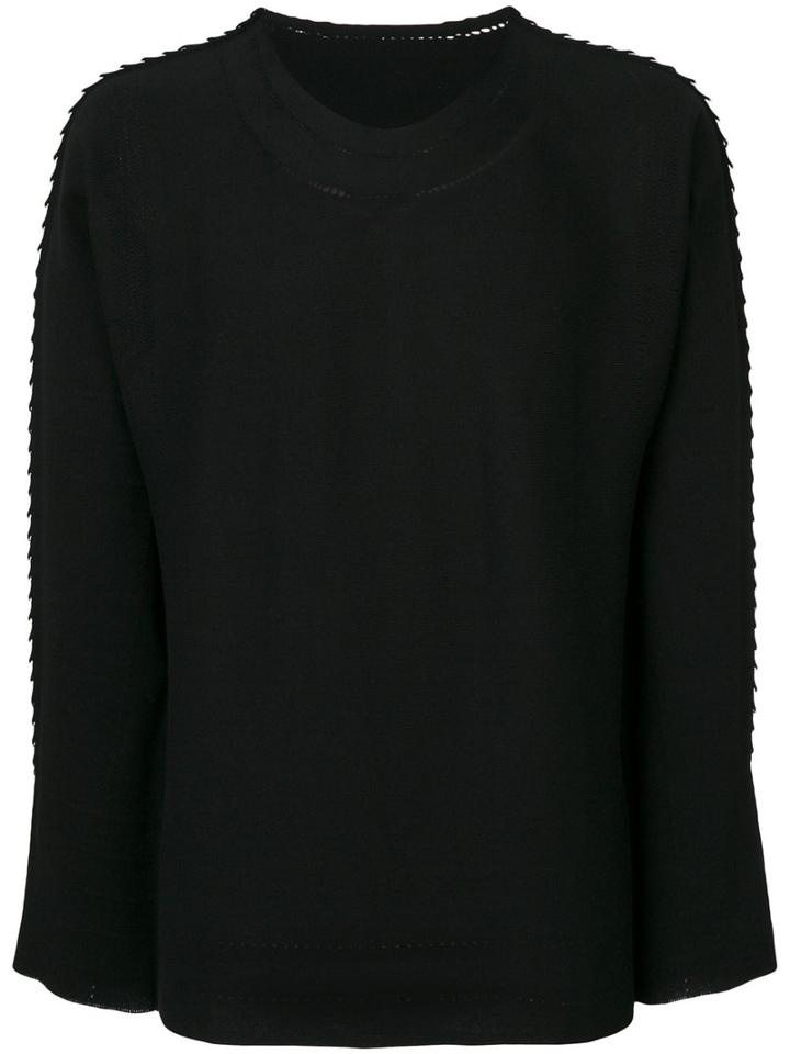 Issey Miyake - Textured Jumper - Men - Cotton/nylon - 1, Black, Cotton/nylon