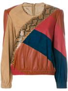 Valentino Vintage Colourblock Leather Blouse - Multicolour