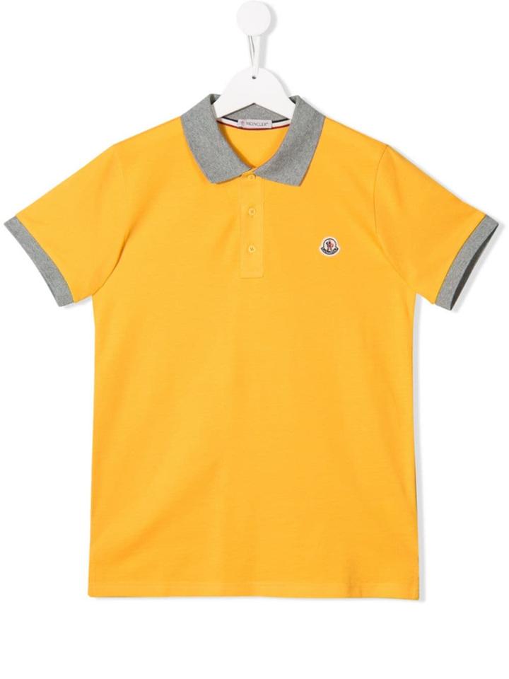 Moncler Kids Short Sleeve Polo Shirt - Yellow