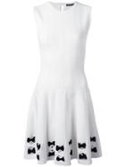 Alexander Mcqueen Bow Detailed Dress, Women's, Size: 44, White, Polyester/viscose