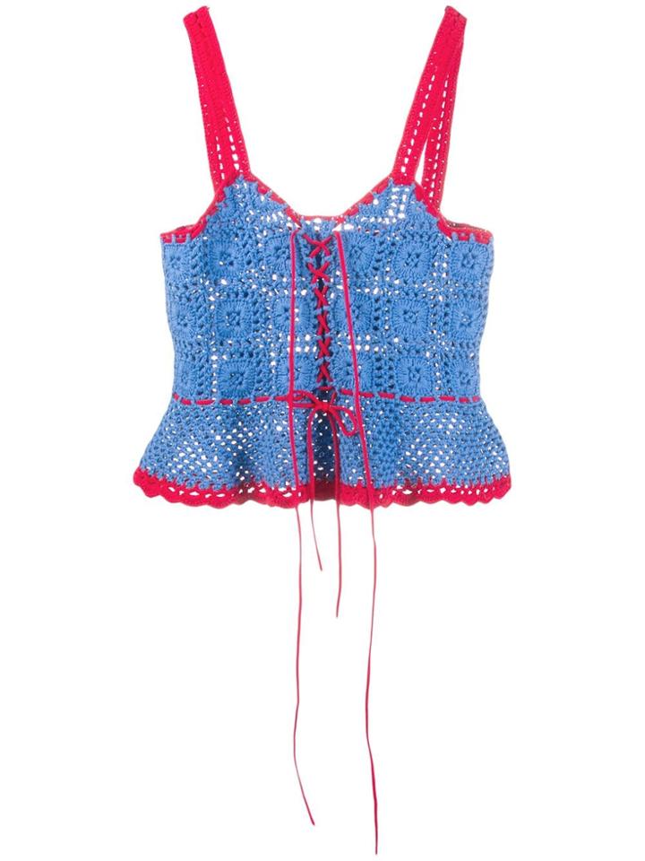 Staud Knit Tank Top - Blue