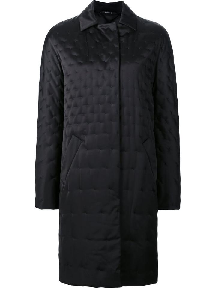 Maison Margiela Stitch Detail Coat, Women's, Size: 42, Black, Cotton/viscose/wool