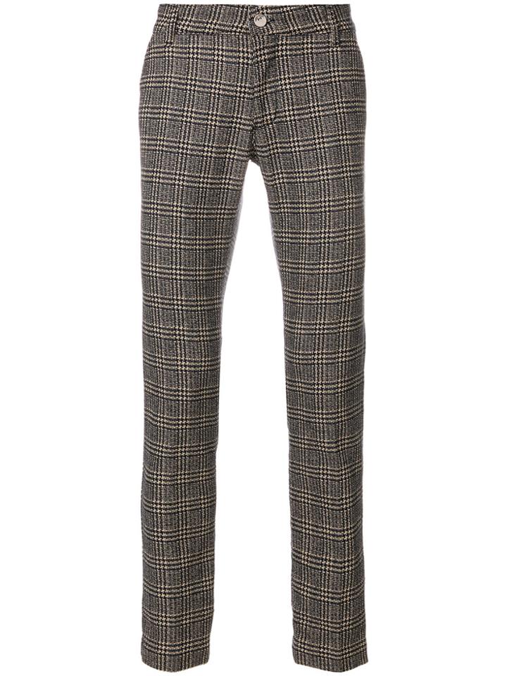 Entre Amis Checked Tailored Trousers - Blue