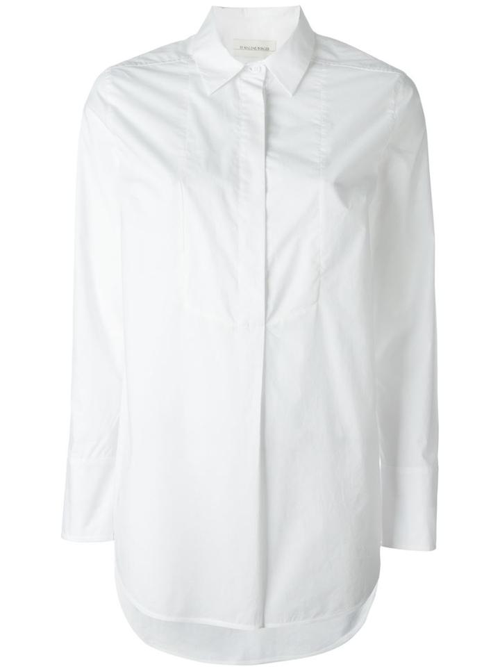 By Malene Birger Cuffed Front Panel Long Button Down Shirt