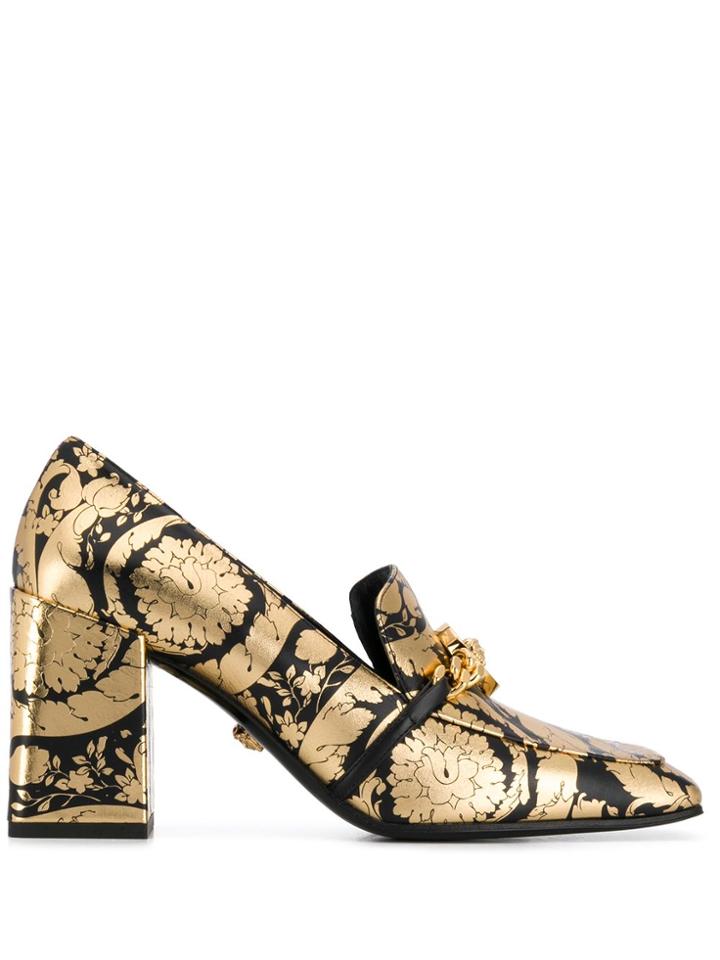 Versace Medusa Chain Pumps - Gold