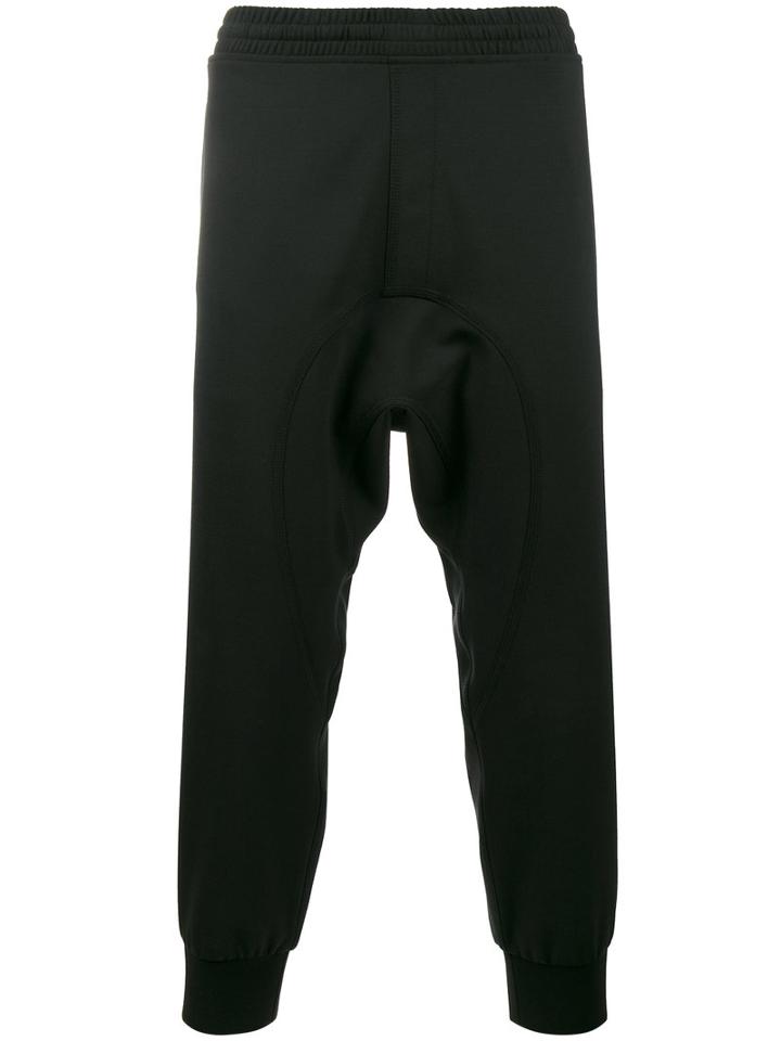 Neil Barrett - Black Ribbed Cuff Track Pants - Men - Cotton/polyester/spandex/elastane/virgin Wool - 52, Cotton/polyester/spandex/elastane/virgin Wool