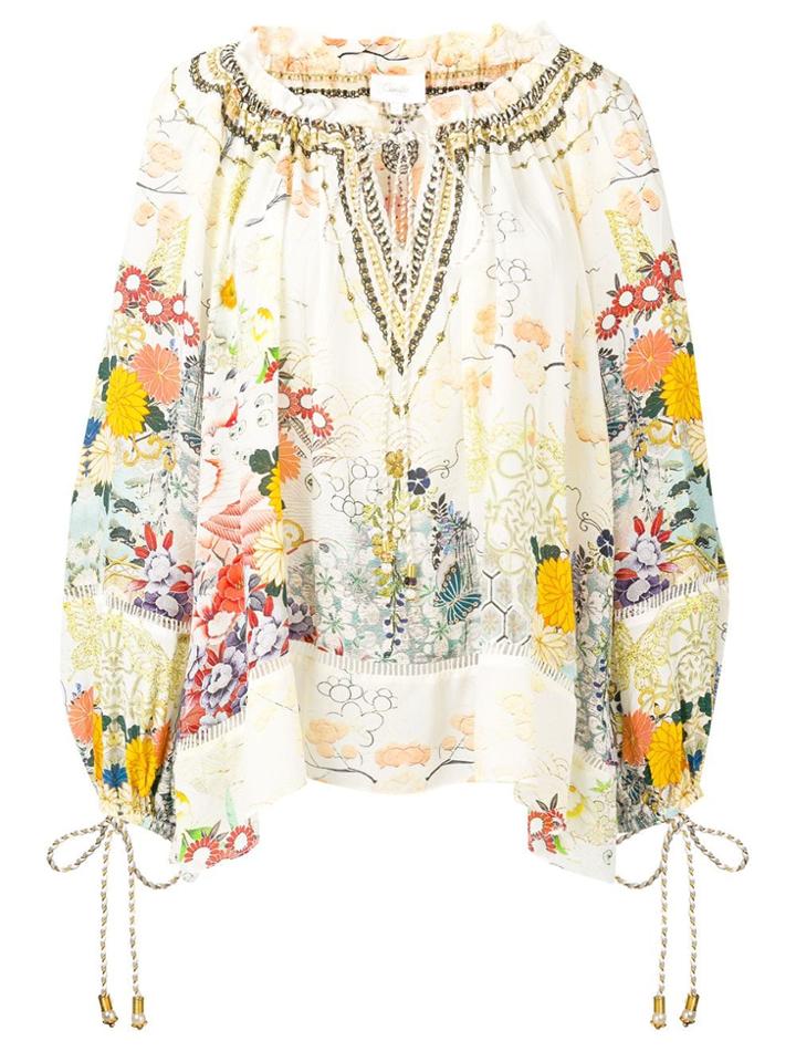 Camilla Floral Print Blouse - White