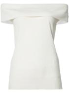 Veronica Beard Off Shoulder Knit Top, Women's, Size: Medium, White, Silk/cashmere