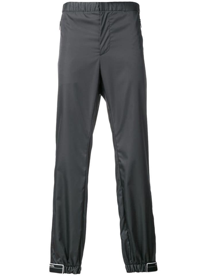 Prada Rubber Tag Track Pants - Grey