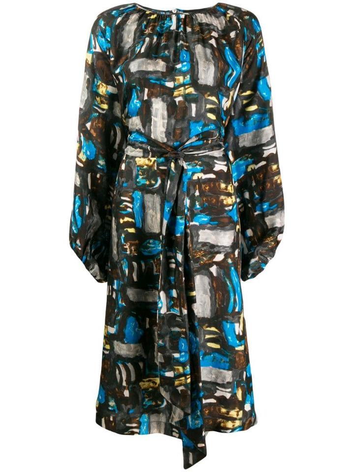 Erika Cavallini Printed Midi Dress - Blue