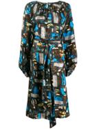 Erika Cavallini Printed Midi Dress - Blue