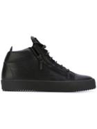 Giuseppe Zanotti Design Kriss Mid-top Sneakers, Men's, Size: 42, Black, Leather/rubber