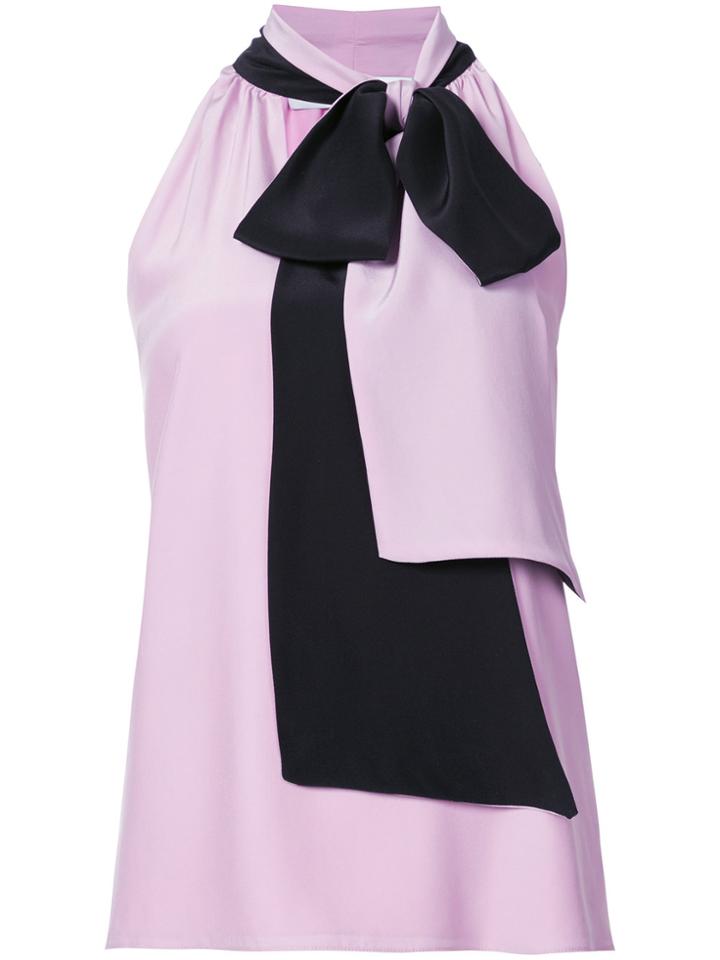 Prabal Gurung Tie Neck Blouse - Pink & Purple