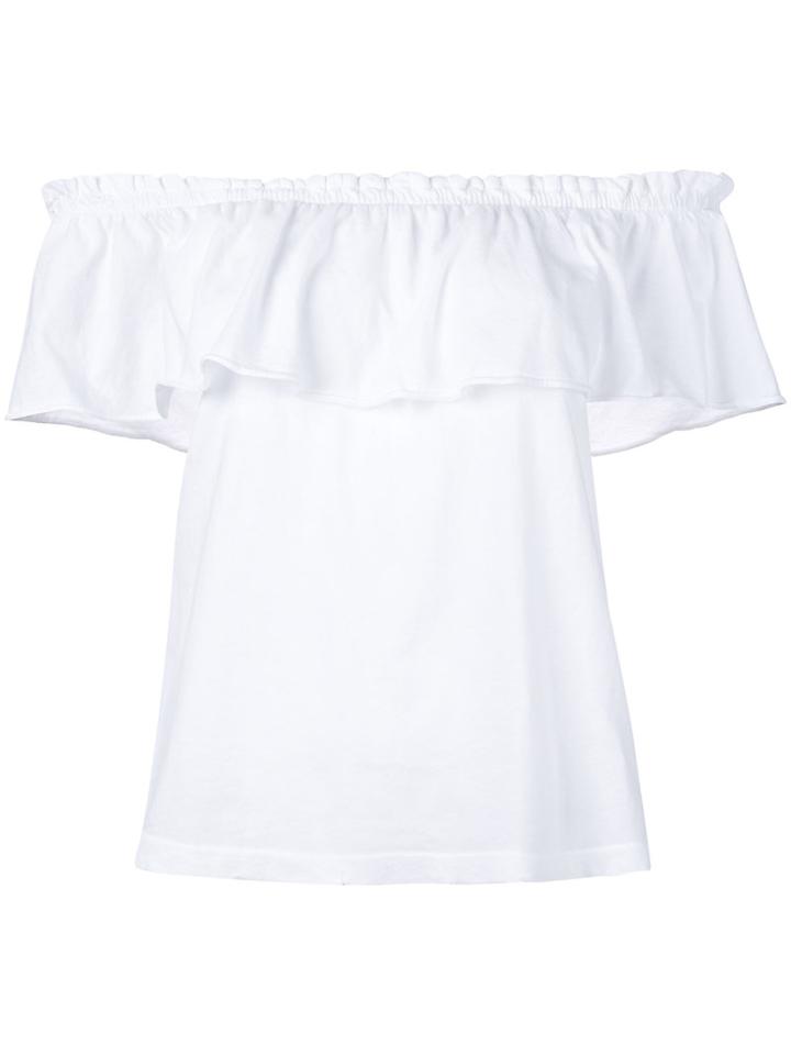 Current/elliott - Off Shoulder Blouse - Women - Cotton - 2, White, Cotton