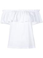 Current/elliott - Off Shoulder Blouse - Women - Cotton - 2, White, Cotton