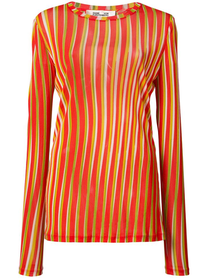 Dvf Diane Von Furstenberg Graphic Stripe Top - Blue