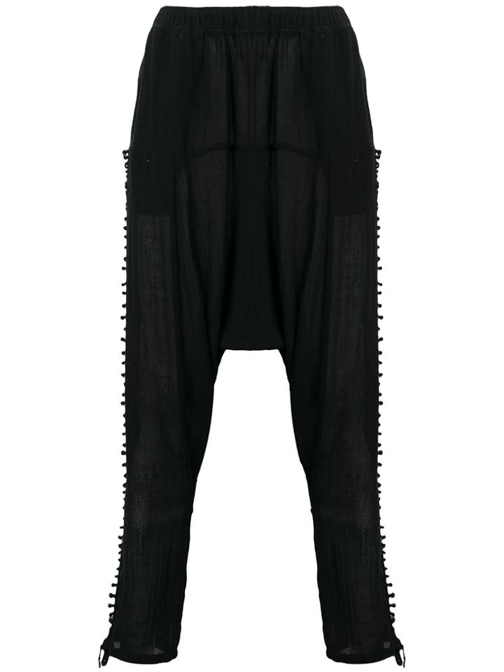 Caravana Jute Drop Crotch Trousers - Black