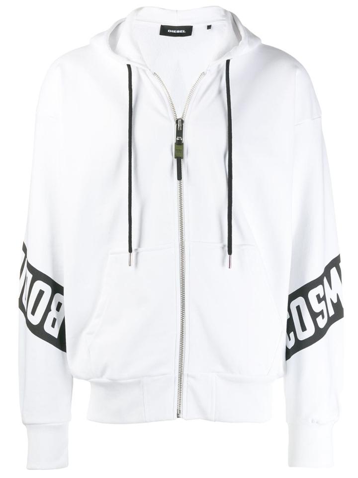 Diesel S-alby-zip-a1 Hoodie - White