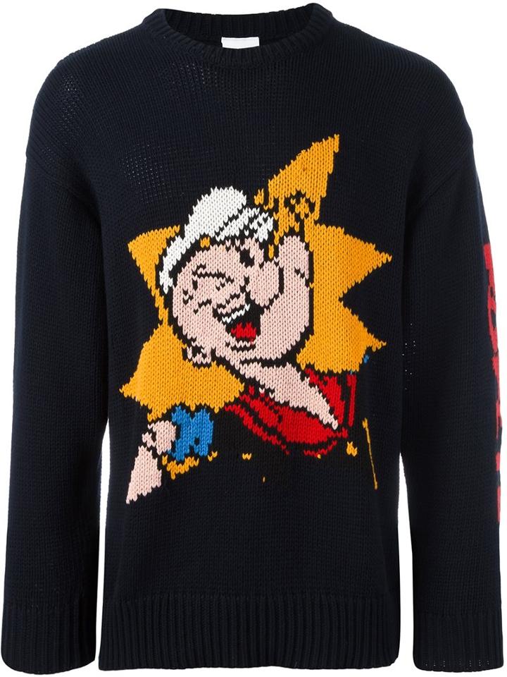 Joyrich Popeye Sweater, Men's, Size: Large, Blue, Cotton