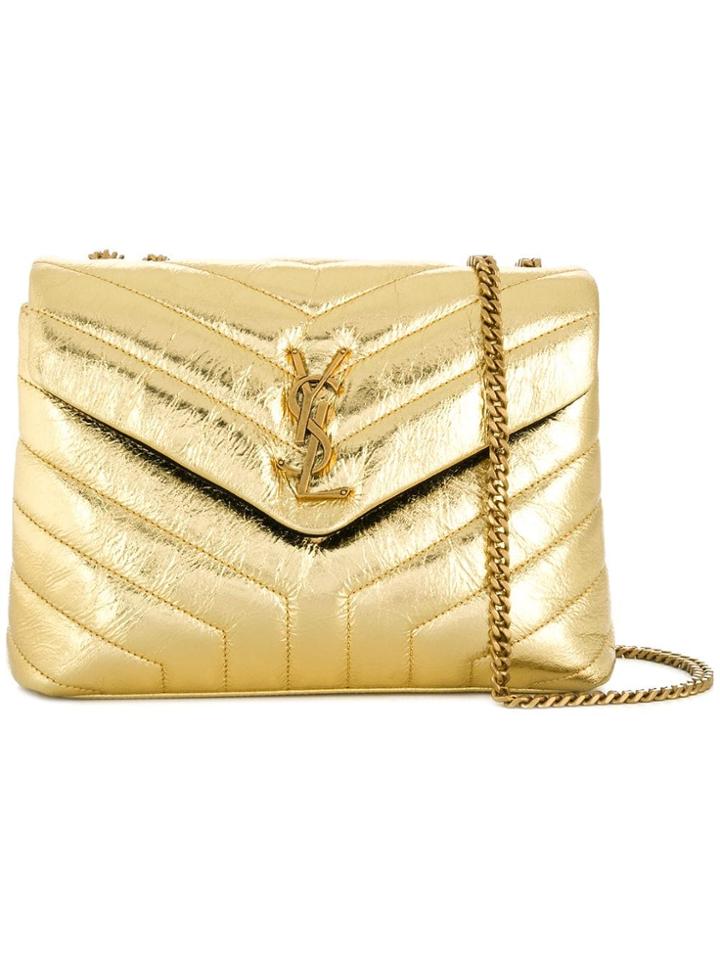 Saint Laurent Lou Lou Quilted Shoulder Bag - Metallic
