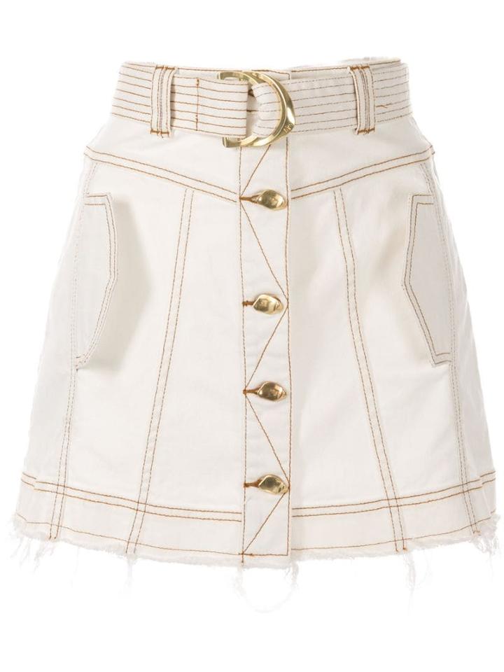 Aje A-line Denim Skirt - White