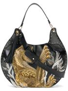 Balmain Domaine 50 Tiger Embroidered Bag - Black