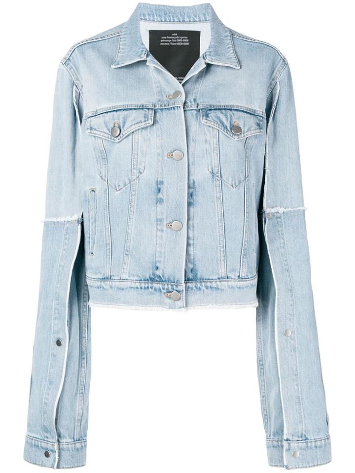 Rokh Oversized Sleeve Denim Jacket - Blue