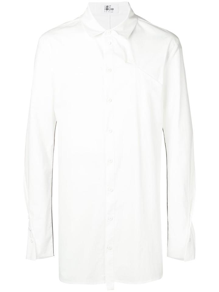 Lost & Found Rooms Piping Detail Long Shirt - White