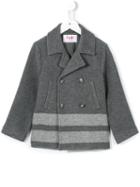 Il Gufo Striped Hem Coat, Boy's, Size: 8 Yrs, Grey