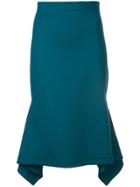 Rosetta Getty Asymmetric Drape Panel Skirt - Blue
