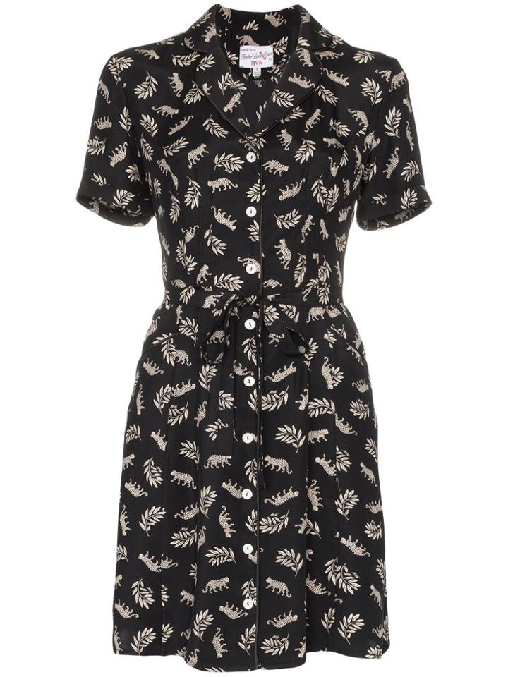 Hvn Maria Belted Mini Dress - Black