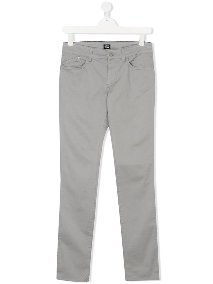 Armani Junior Straight Leg Chinos - Grey