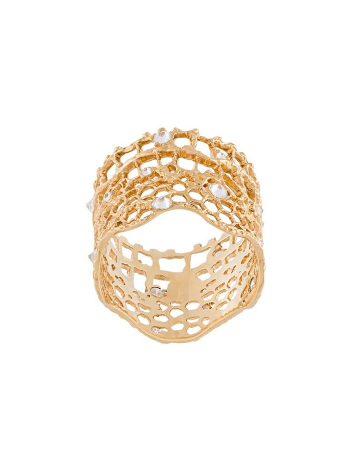 Aurelie Bidermann 'vintage Lace' Diamond Ring - Metallic