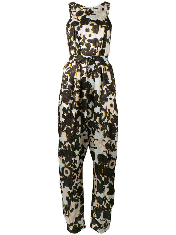 Christian Wijnants - Floral Jumpsuit - Women - Silk - 36, Women's, Black, Silk