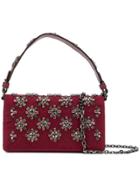 Tory Burch Cleo Embellished Fold-over Bag - Red